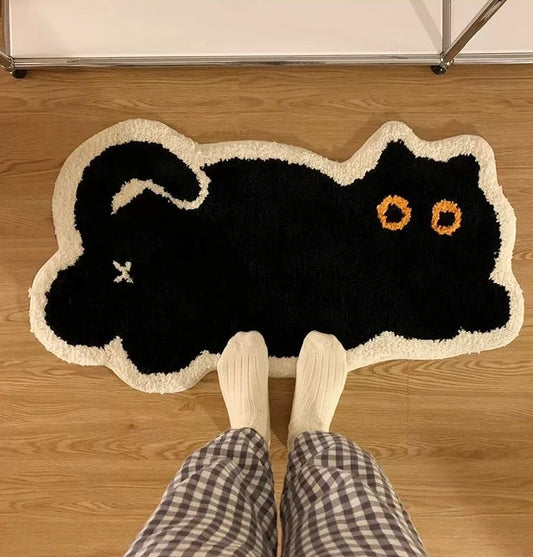 Cute imitation kitten cartoon cashmere carpet, door mat, bathroom floor mat