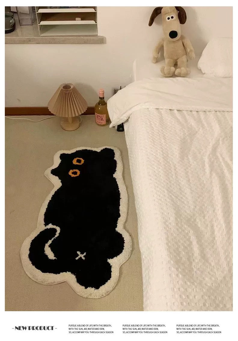 Cute imitation kitten cartoon cashmere carpet, door mat, bathroom floor mat