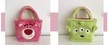 Strawberry bear children's bag autumn and winter new double-sided reversible parent-child handbag fashion cartoon cute hand bag