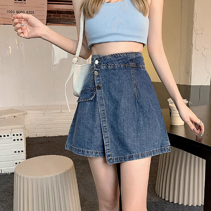 summer sunscreen women's lively age-reducing suit 2023 early autumn new temperament denim two-piece skirt