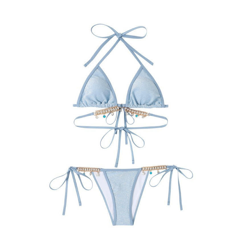 Jasmine Princess 2 Pieces Bikini Set, Sexy Swimsuit, Blue color